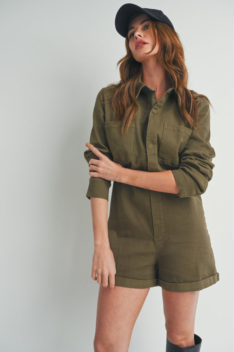 TWILL UTILITY ROMPER-WR15297